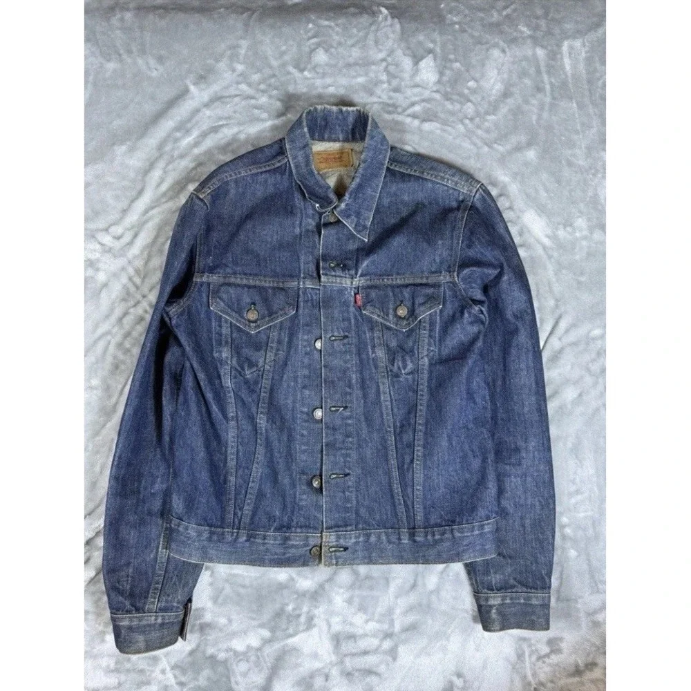 Vintage 70s Levis 71205 0217 Mens Size 42L Denim Trucker Jacket Made USA Type 3